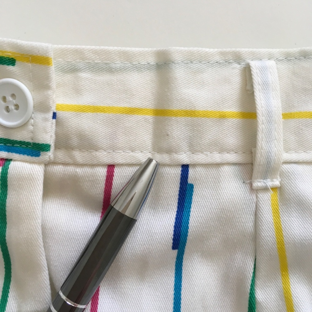 VTG 80s Hunter’s Glen Rainbow Striped Shorts Sz 9/10 High Waisted NOS Japan Made - Picture 16 of 16